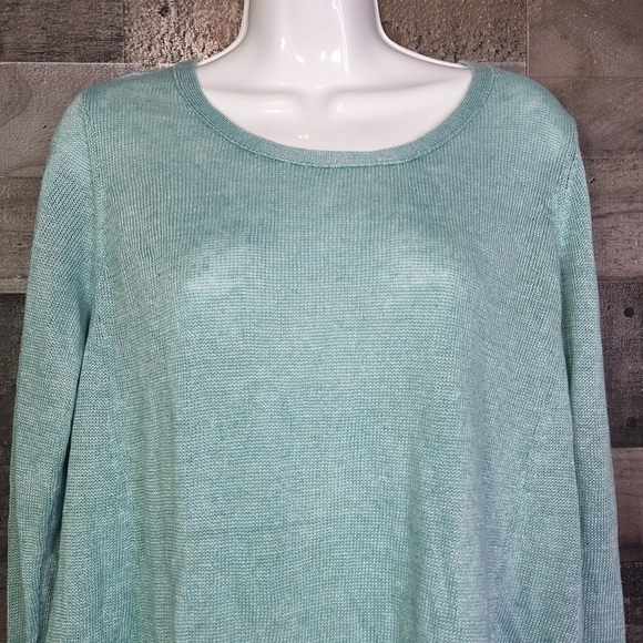 New Eileen Fisher Bateau Neck Boxy Linen Top - Picture 4 of 9